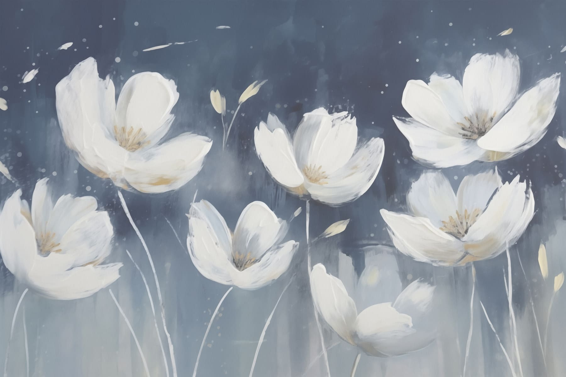 Painting of white flowers