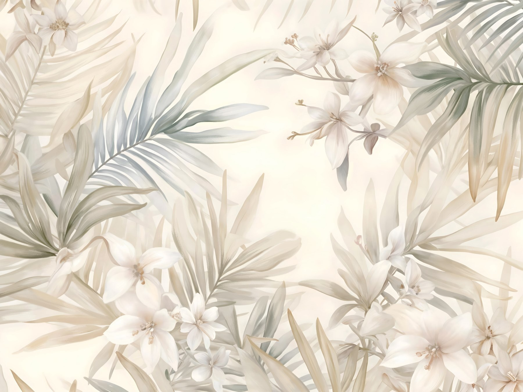 Delicate blooms amidst lush greenery Delicate blooms amidst lush greenery