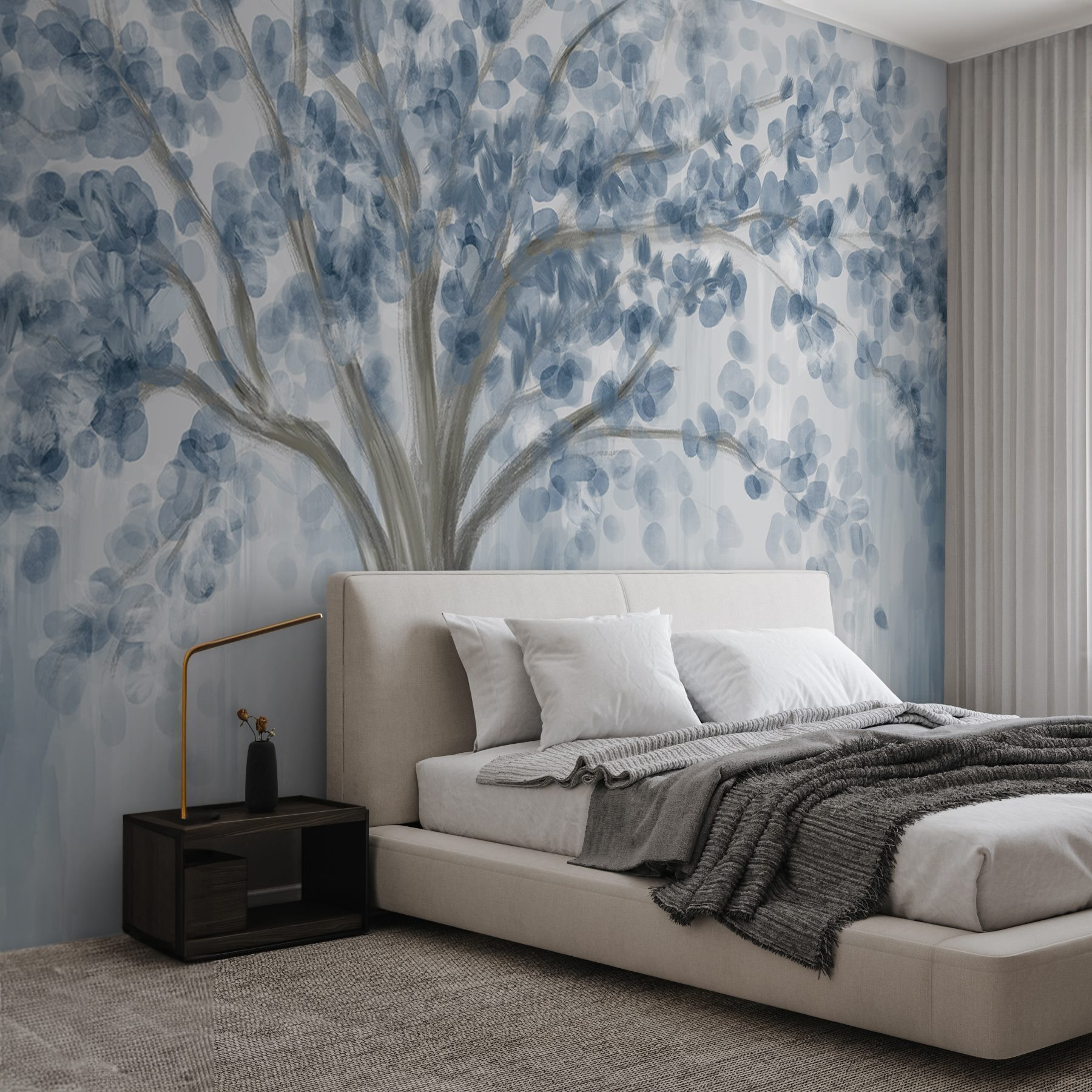 Tree with blue leaves