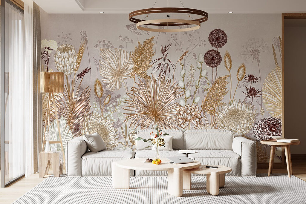 Delicate floral patterns in soft hues