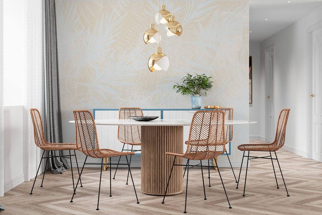 White pattern with white leaves