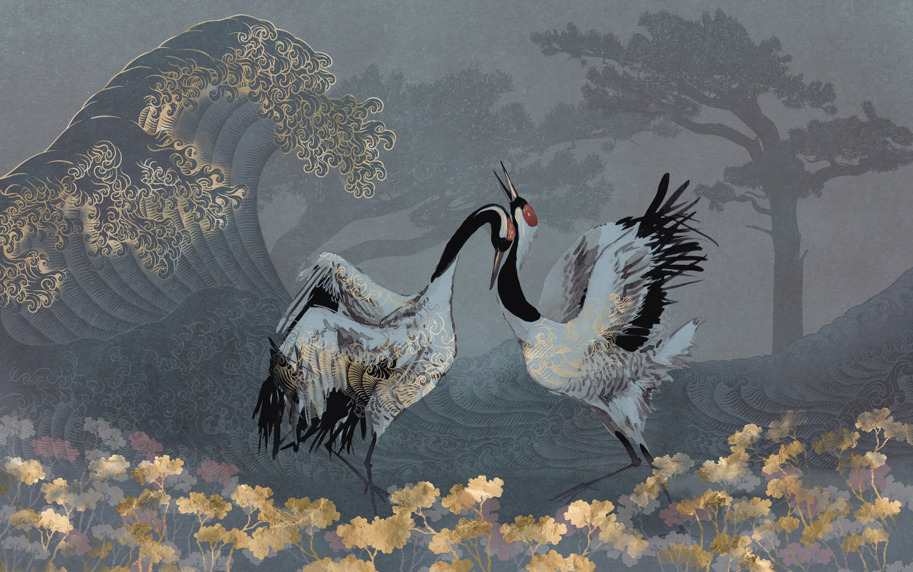 Two birds standing in a field Two birds standing in a field