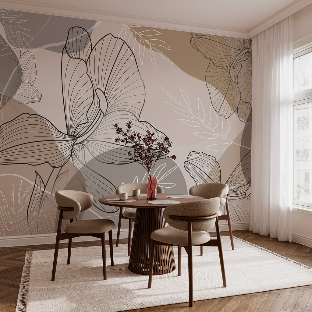 Elegant floral line art design Elegant floral line art design