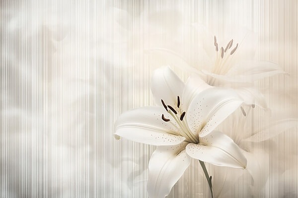 Elegant white lilies in soft hues
