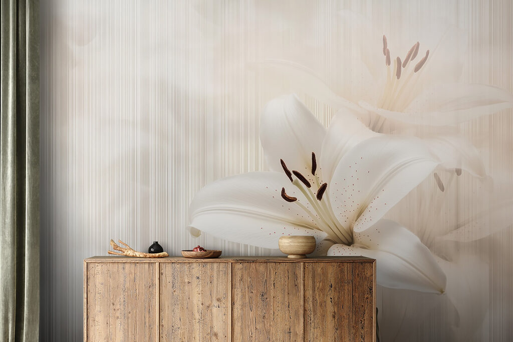 Elegant white lilies in soft hues