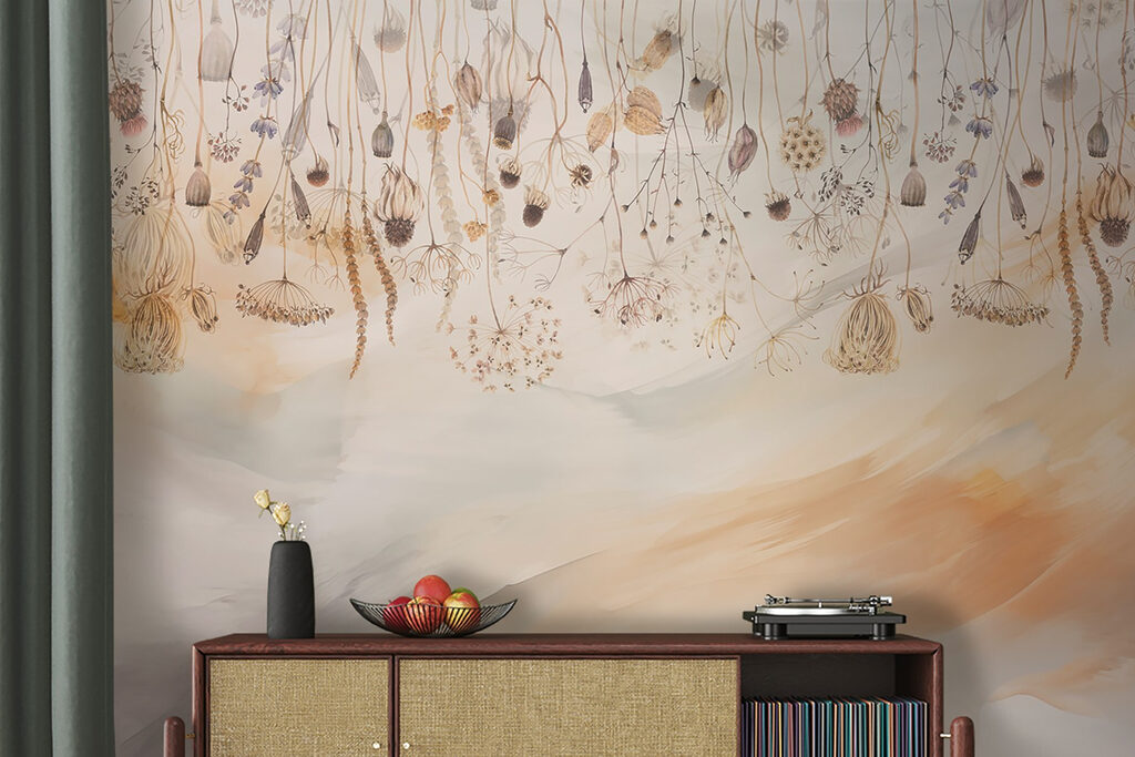 Painting of dried flowers and plants