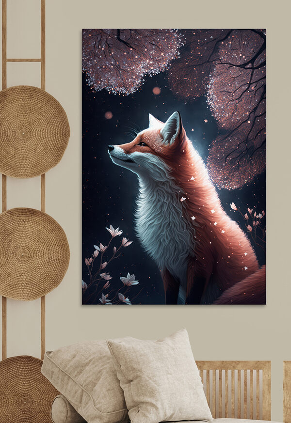 Fox looking up at the sky Fox looking up at the sky