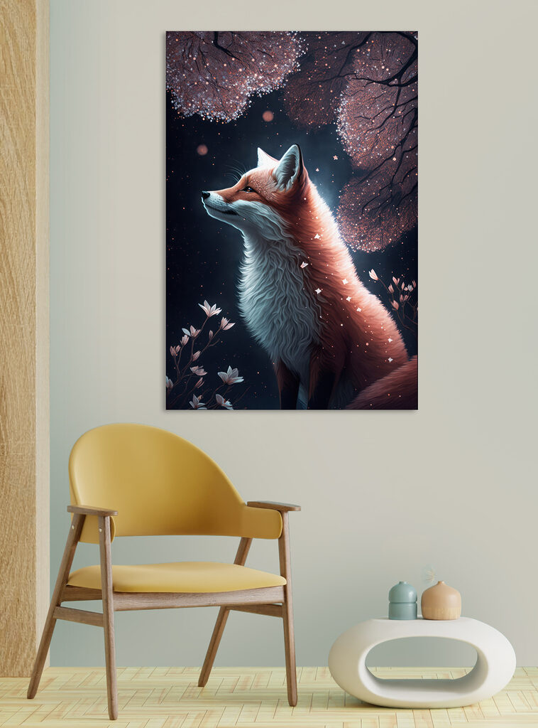 Fox looking up at the sky Fox looking up at the sky