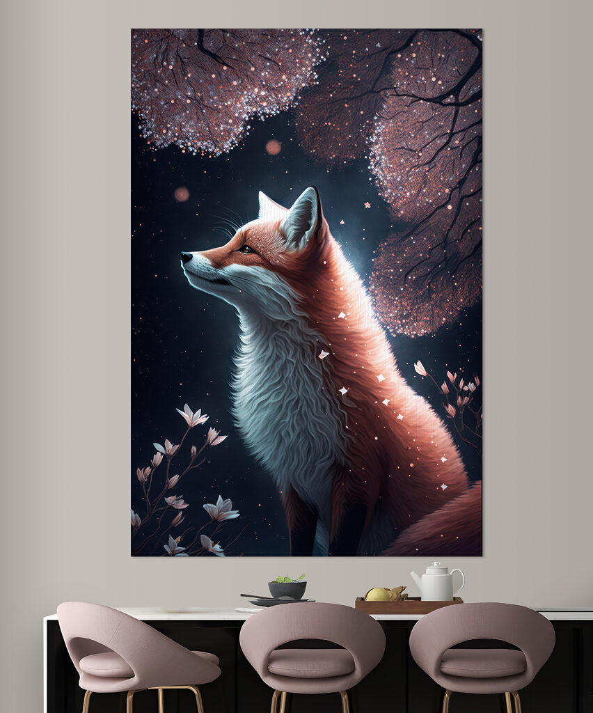 Fox looking up at the sky Fox looking up at the sky