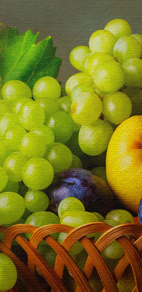 Basket of fruit on a table