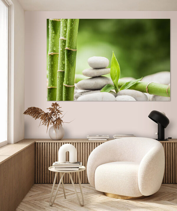 Stack of rocks and bamboo Stack of rocks and bamboo