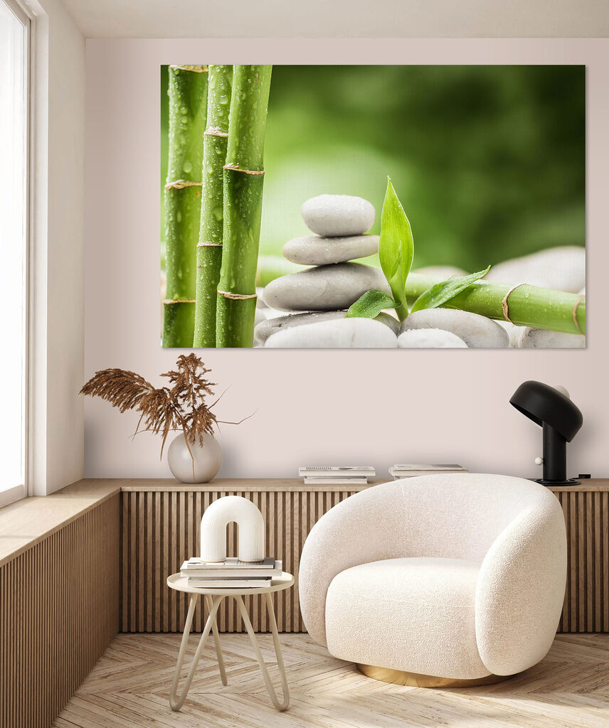 Stack of rocks and bamboo Stack of rocks and bamboo