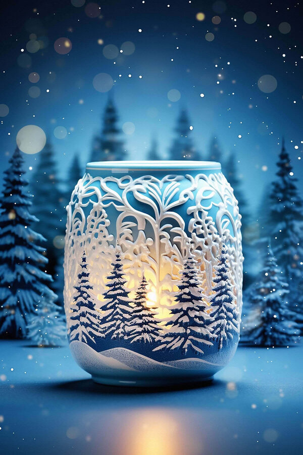 Candle holder with trees in the background Candle holder with trees in the background