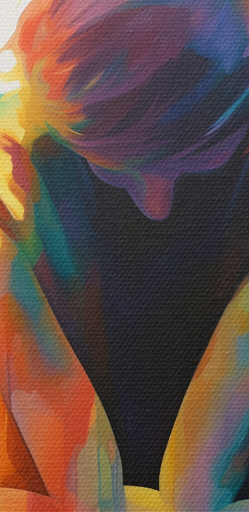 Person with their head down