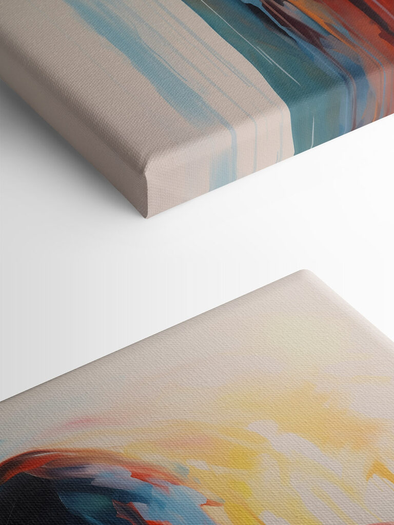 Painting of a woman with colorful paint dripping down her face