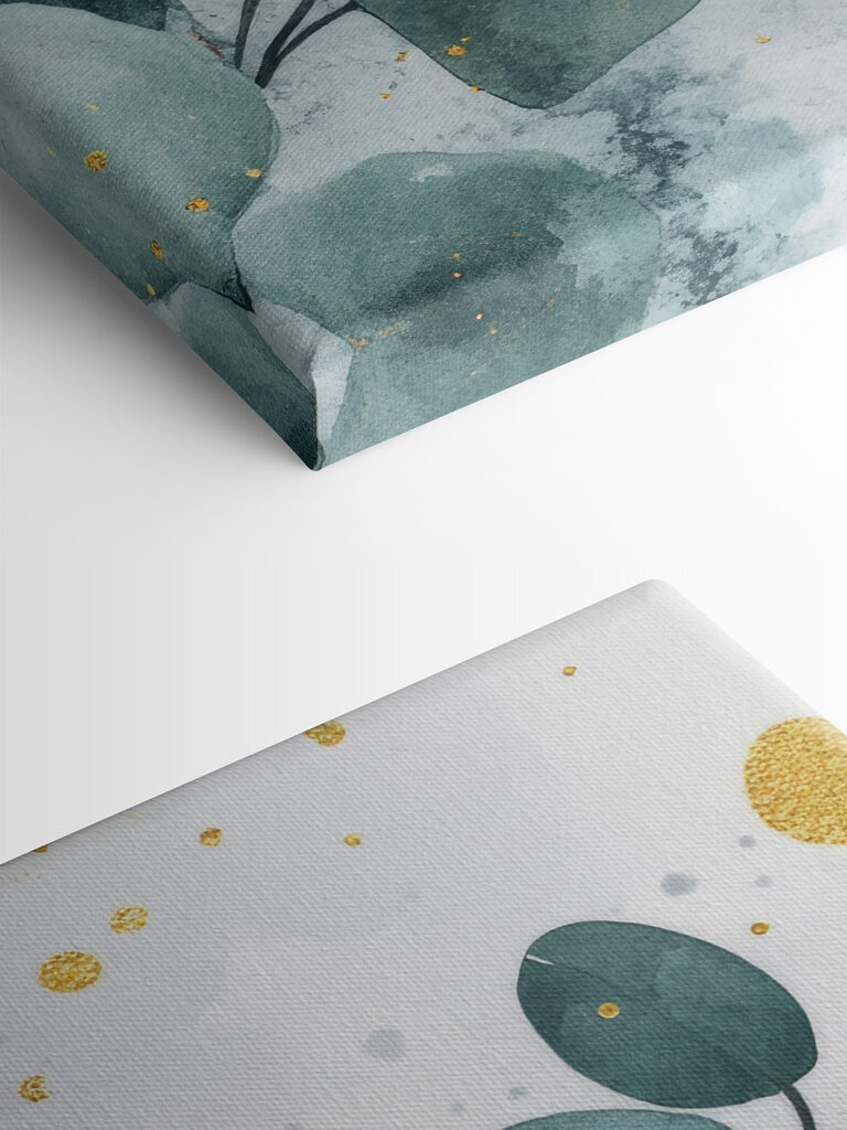 Watercolor painting of a branch with leaves