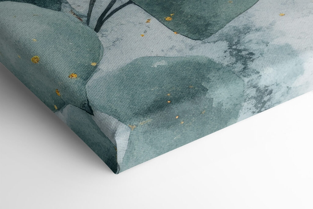 Watercolor painting of a branch with leaves