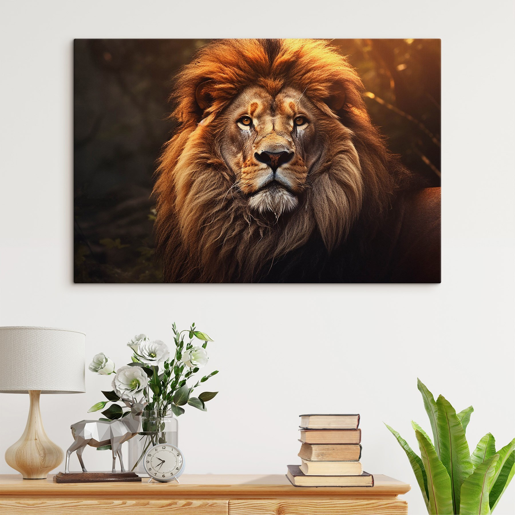 Lion with a very long mane