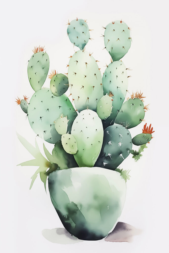 Watercolor of a cactus