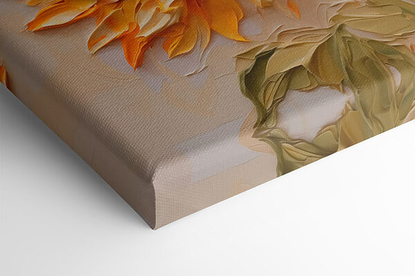 Painting of sunflowers on a white surface Painting of sunflowers on a white surface