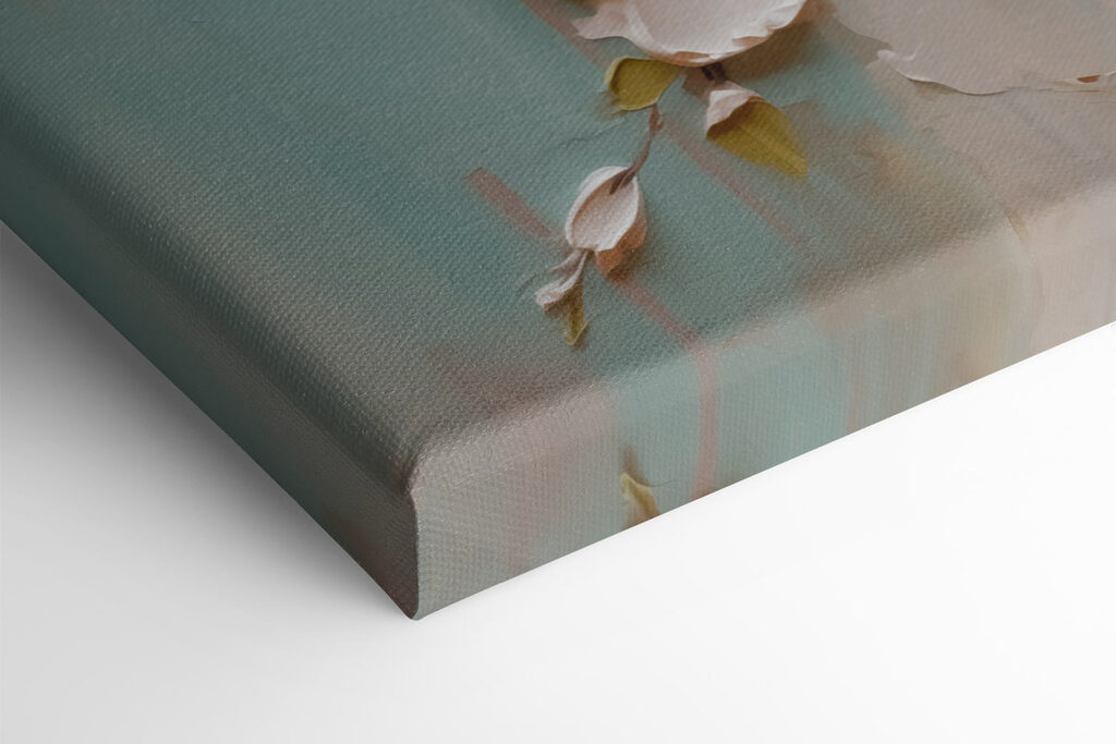Painting of flowers on a blue background Painting of flowers on a blue background