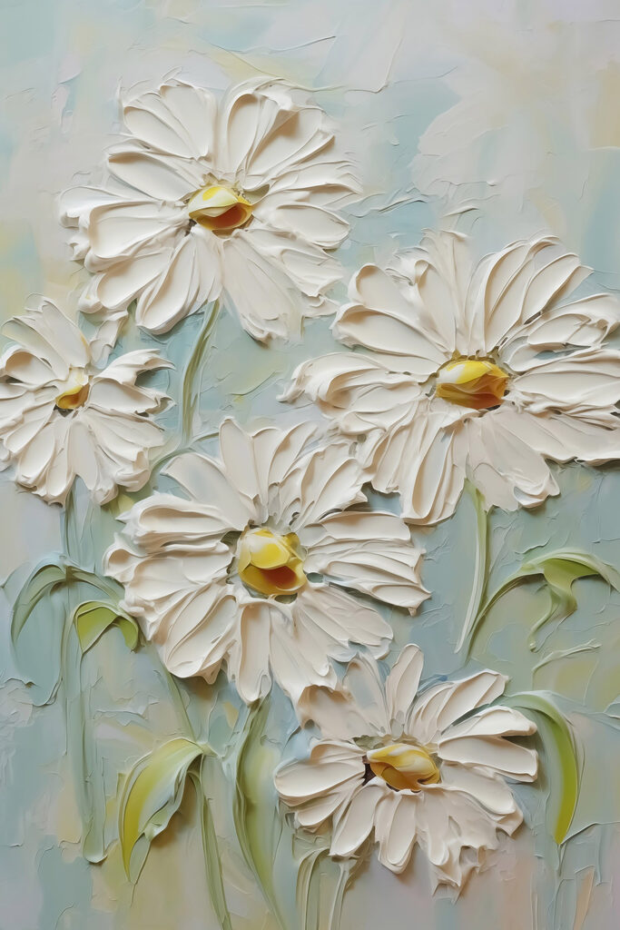 Painting of white flowers
