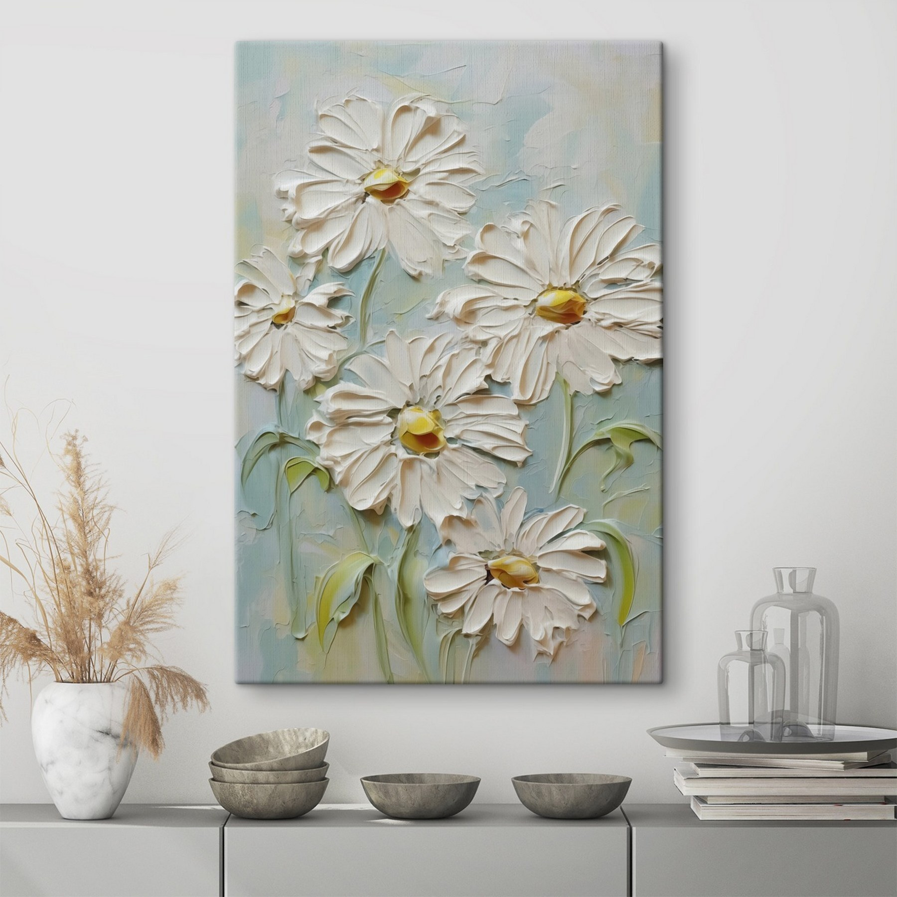 Painting of white flowers