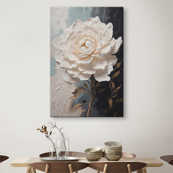 White flower with brown leaves White flower with brown leaves