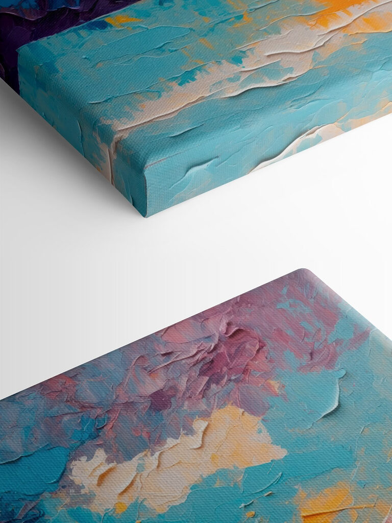 Painting of a sunset over water