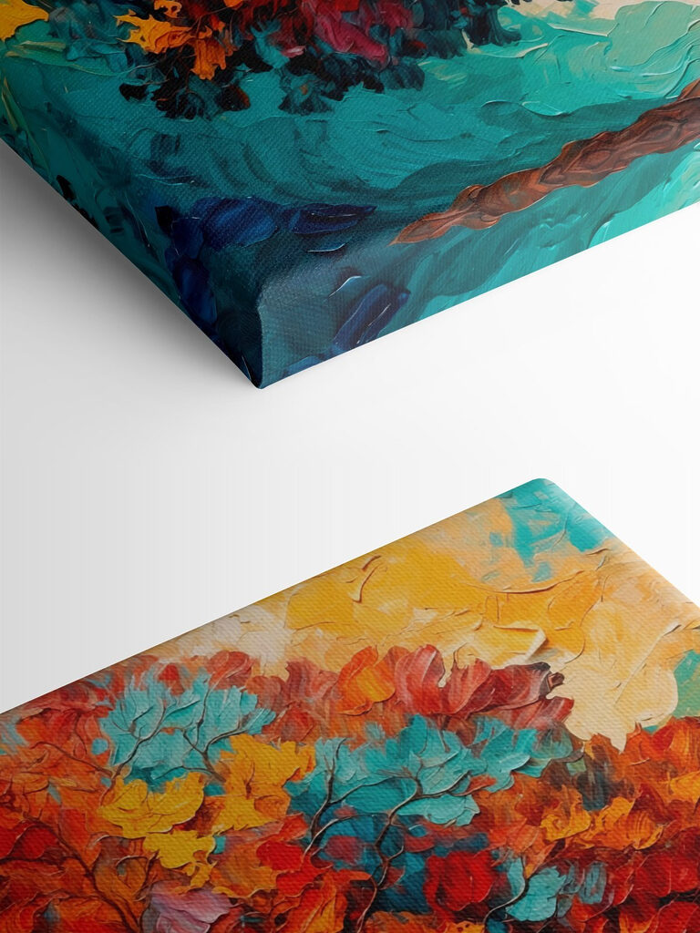 Painting of a tree with colorful leaves