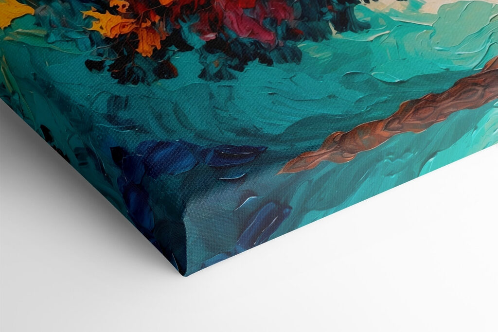 Painting of a tree with colorful leaves