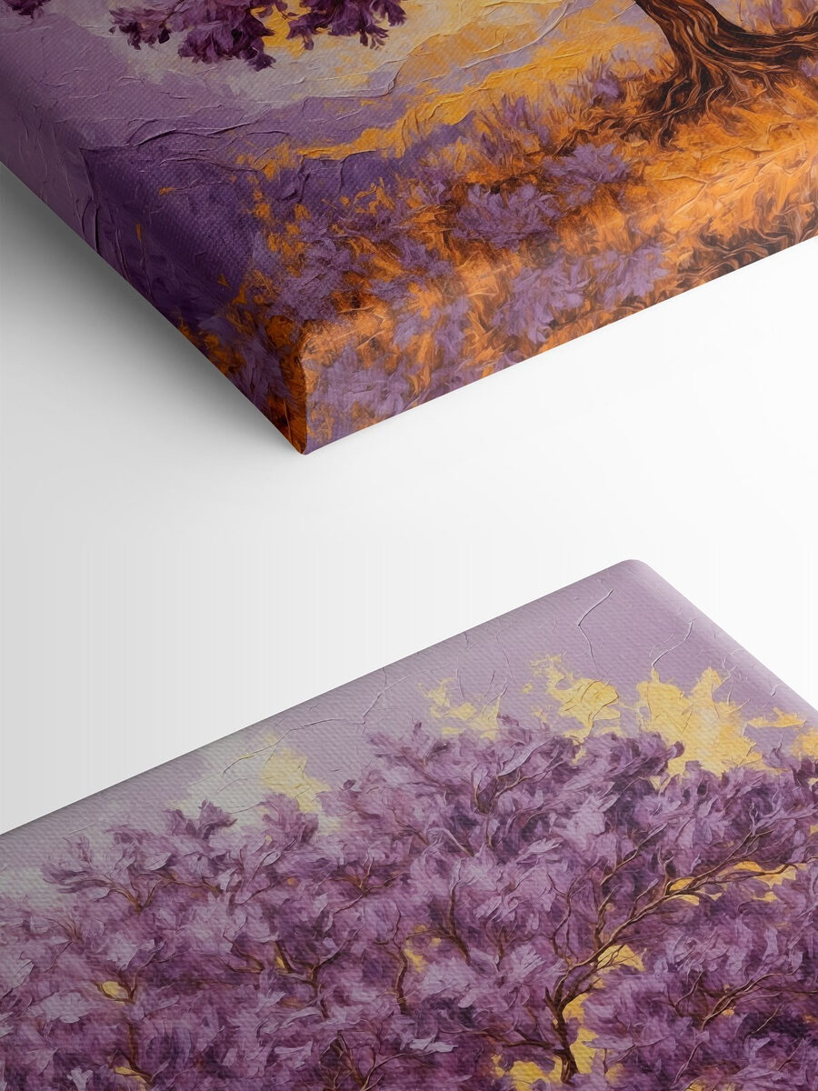 Painting of a tree with purple leaves Painting of a tree with purple leaves
