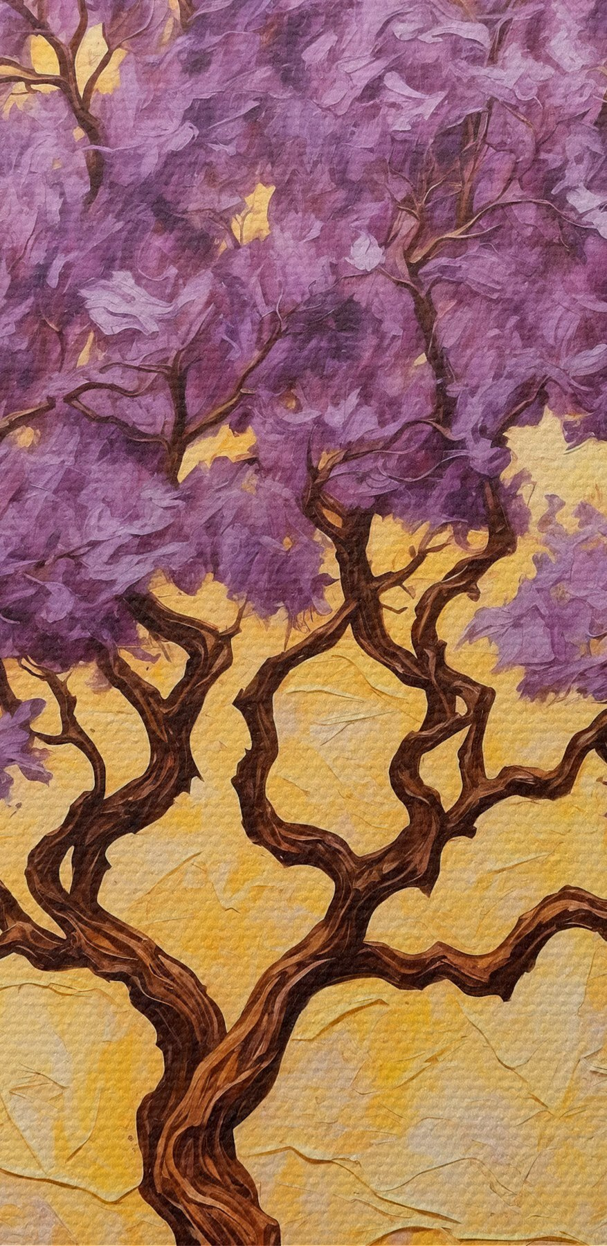Painting of a tree with purple leaves Painting of a tree with purple leaves
