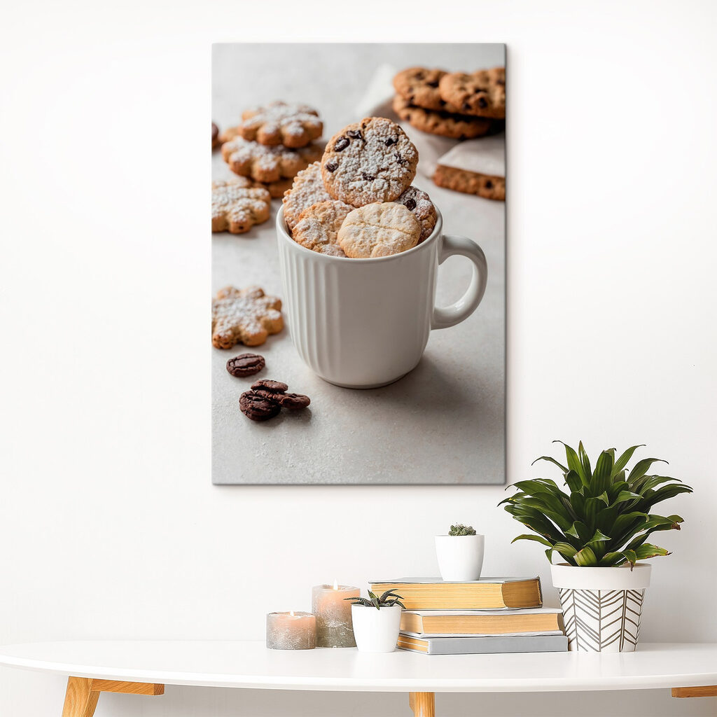 Cup of cookies with powdered sugar