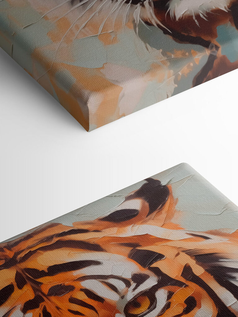 Tiger with a broken glass