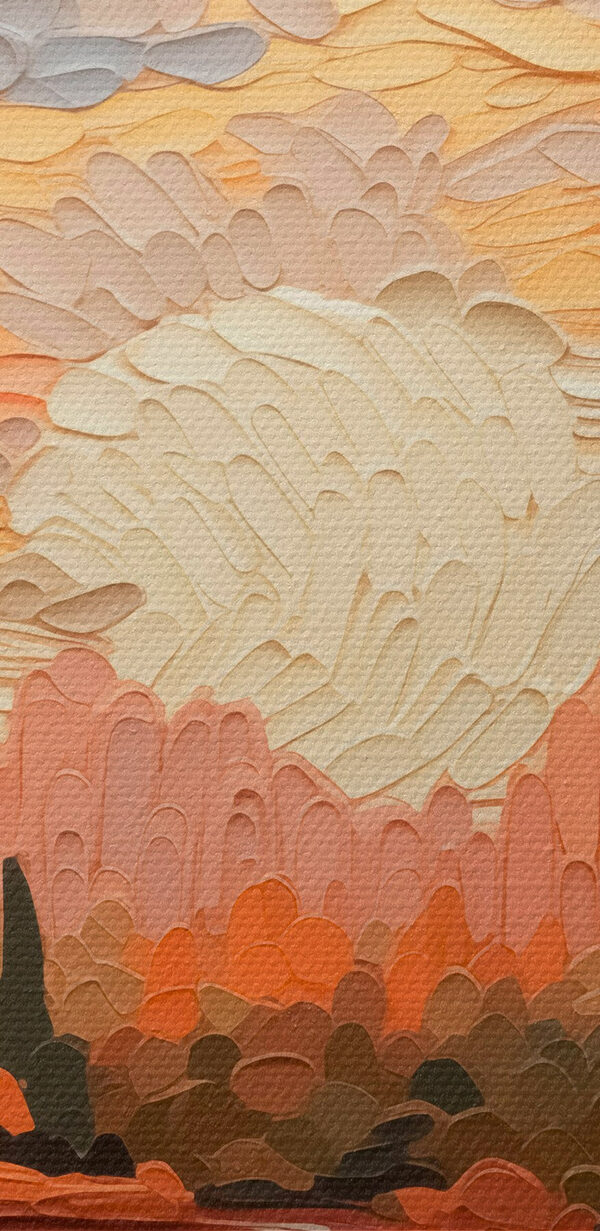 Painting of a river and trees Painting of a river and trees