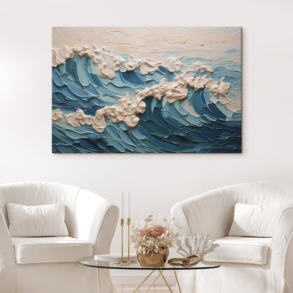 Painting of waves and clouds Painting of waves and clouds