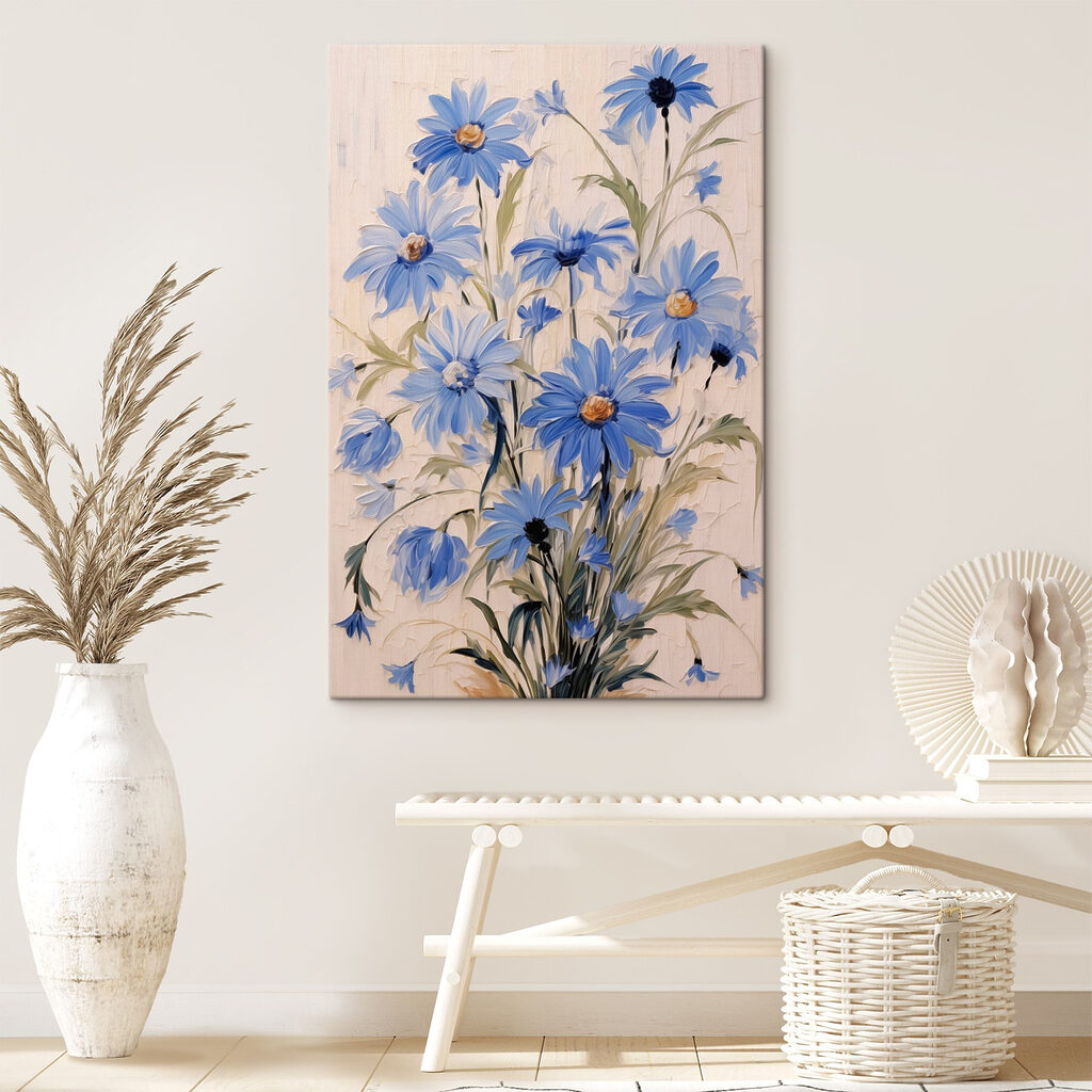 Painting of blue flowers Painting of blue flowers