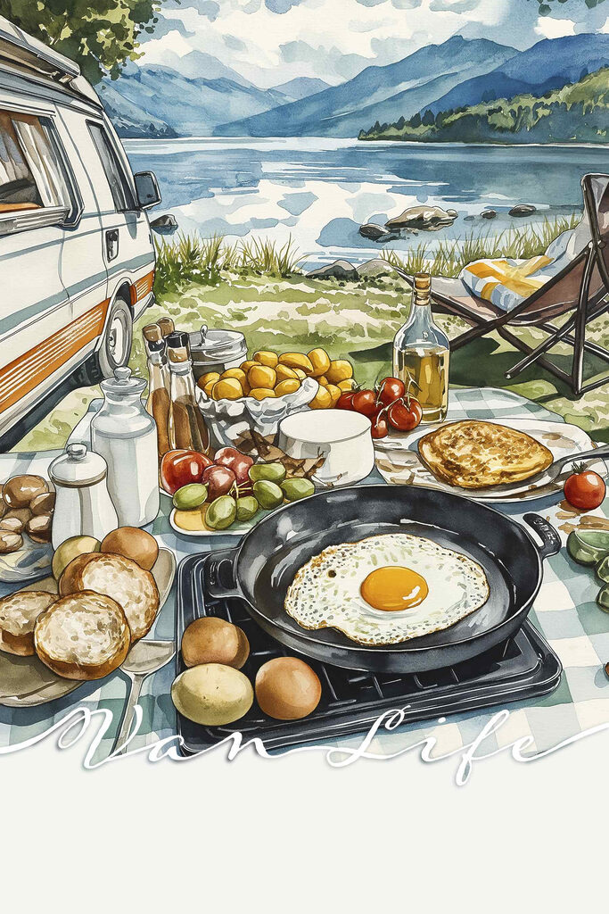 Table with food and a pan on it Table with food and a pan on it