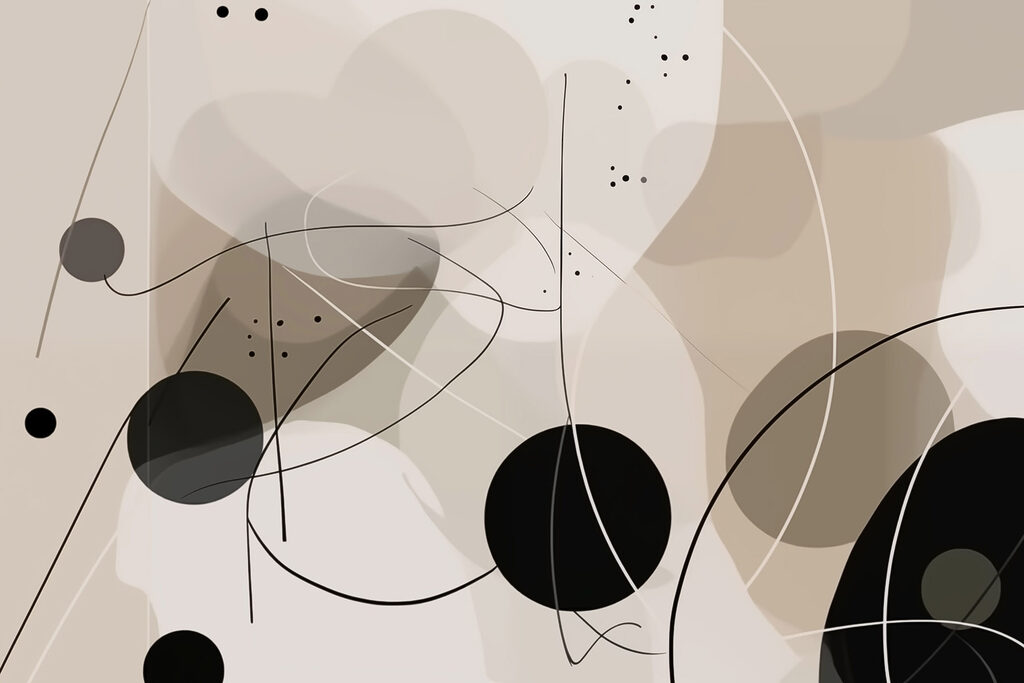 Black and white circles and lines Black and white circles and lines