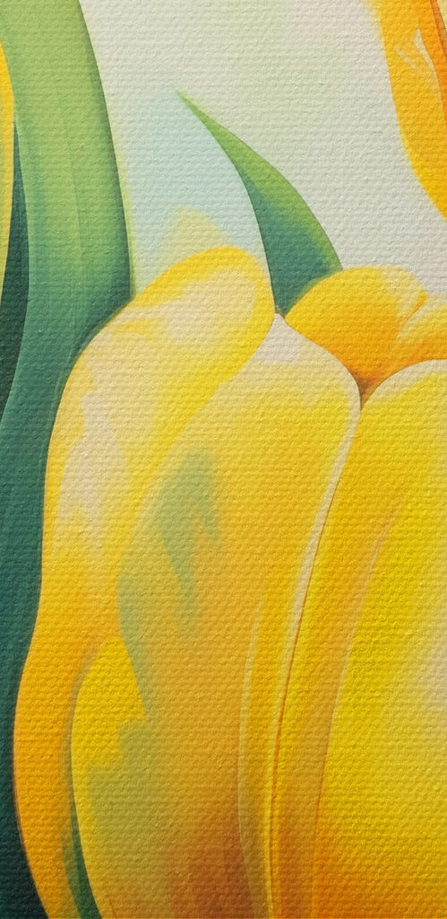 Painting of yellow tulips Painting of yellow tulips