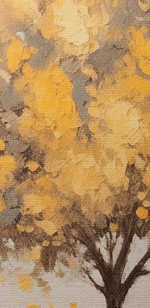 Painting of a tree with yellow leaves