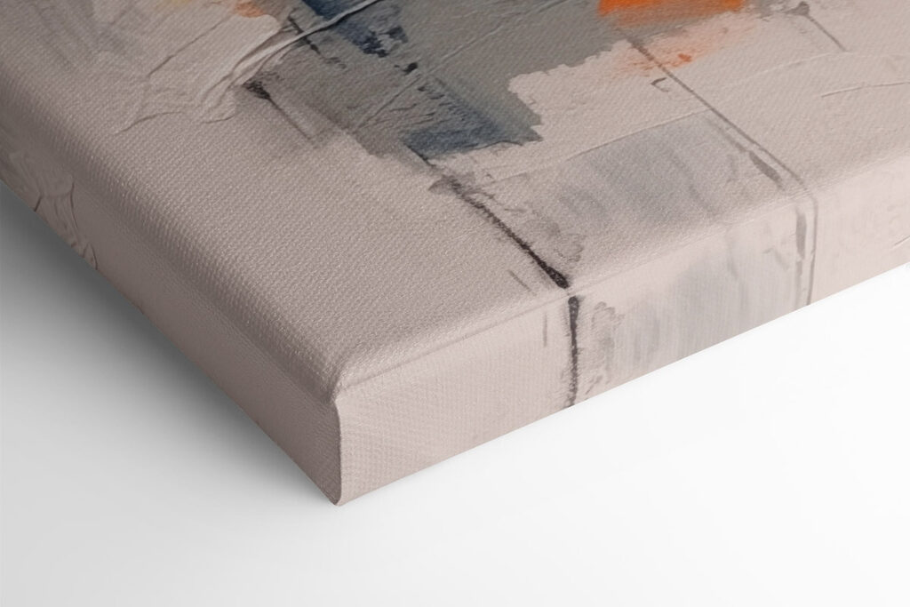 Painting of blue and orange paint