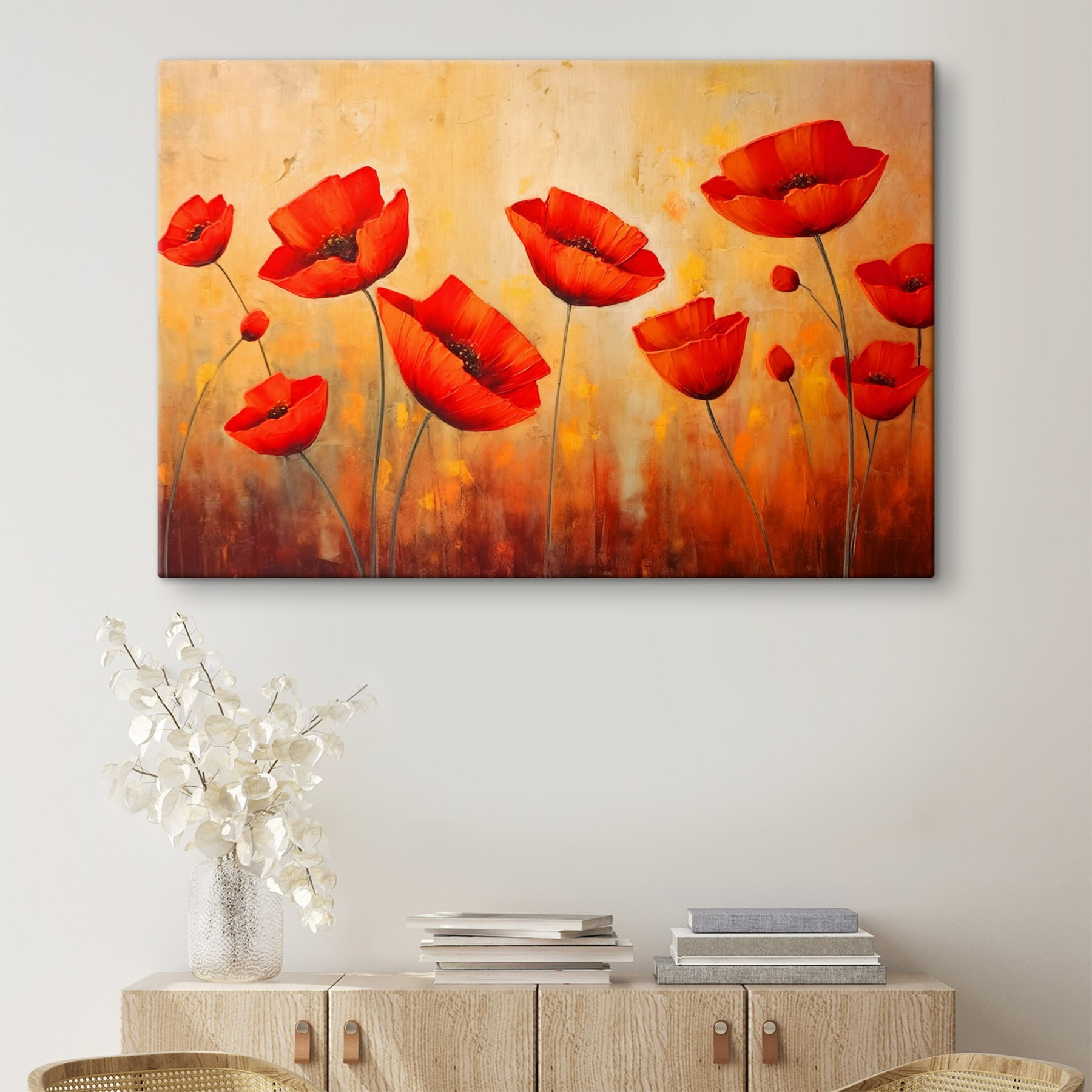 Painting of red flowers