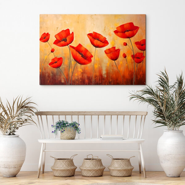 Painting of red flowers Painting of red flowers