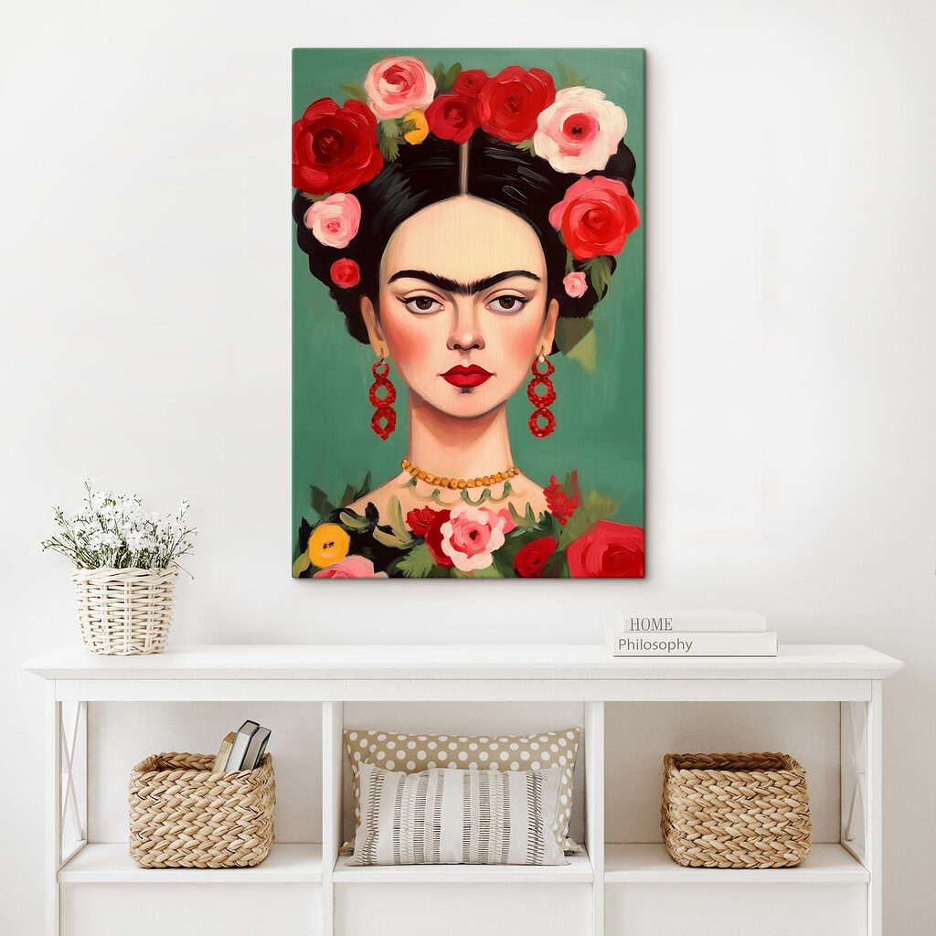 Painting of a woman with flowers in her hair