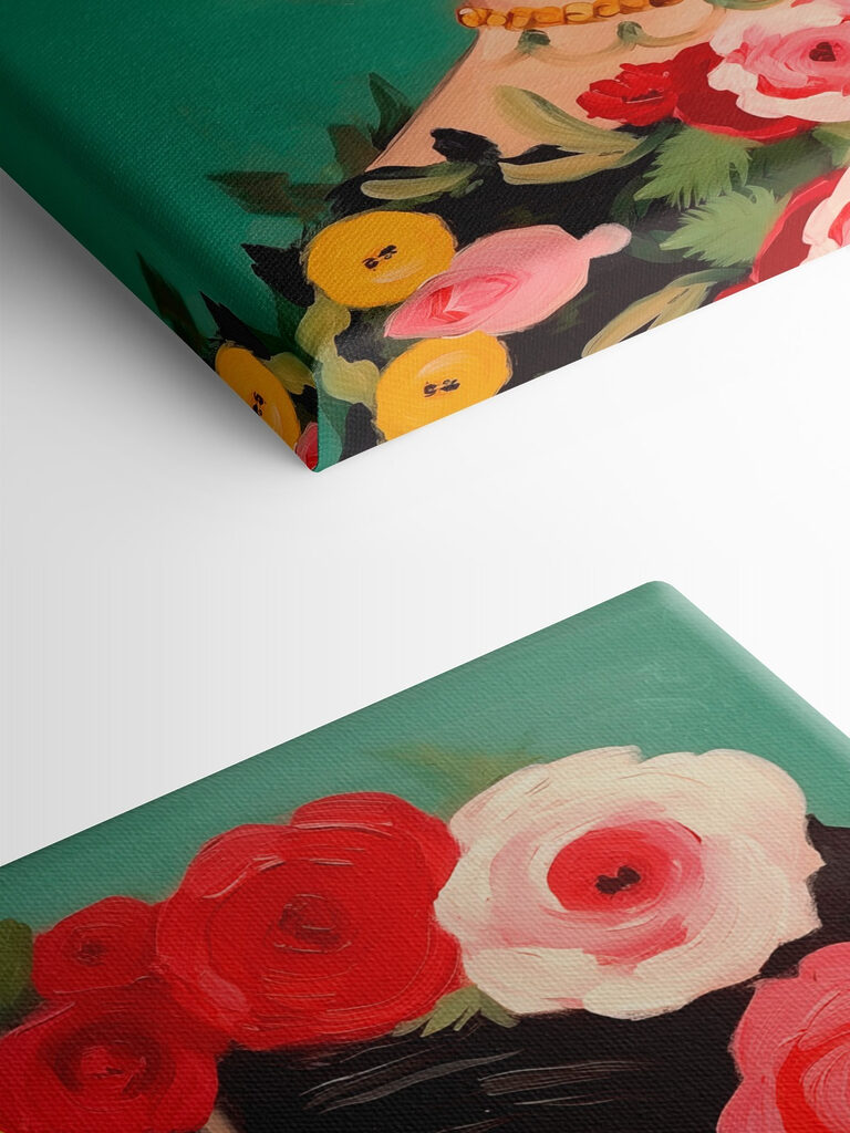 Painting of a woman with flowers in her hair