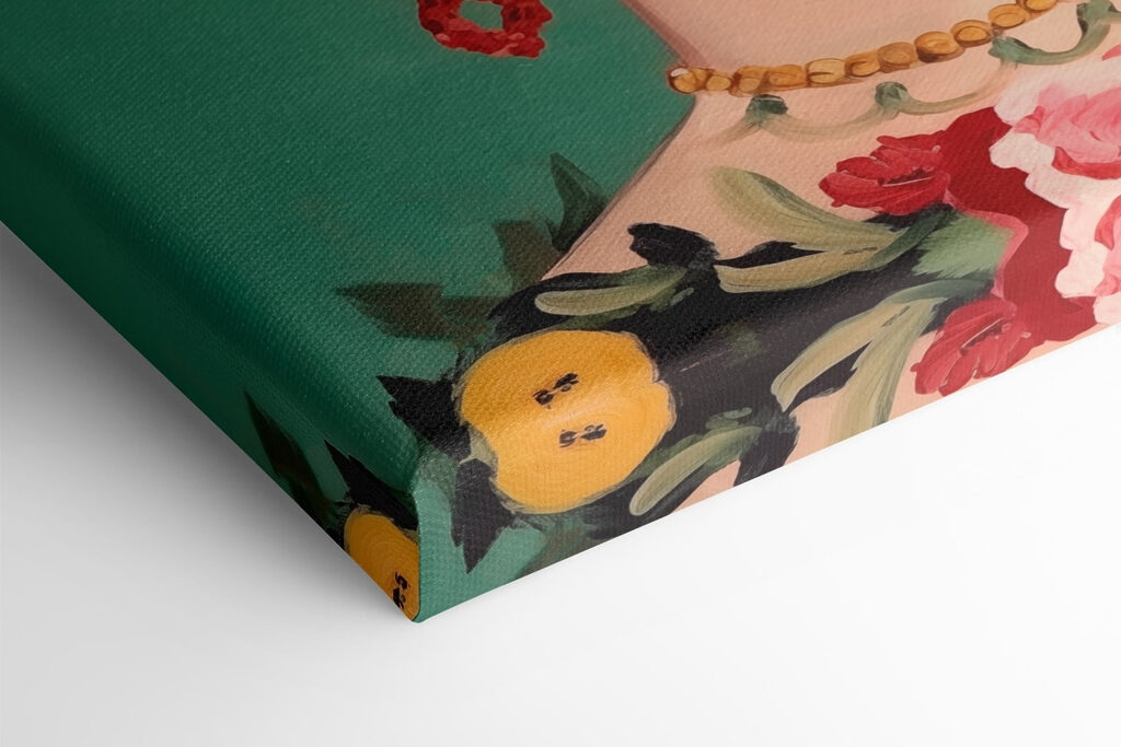 Painting of a woman with flowers in her hair