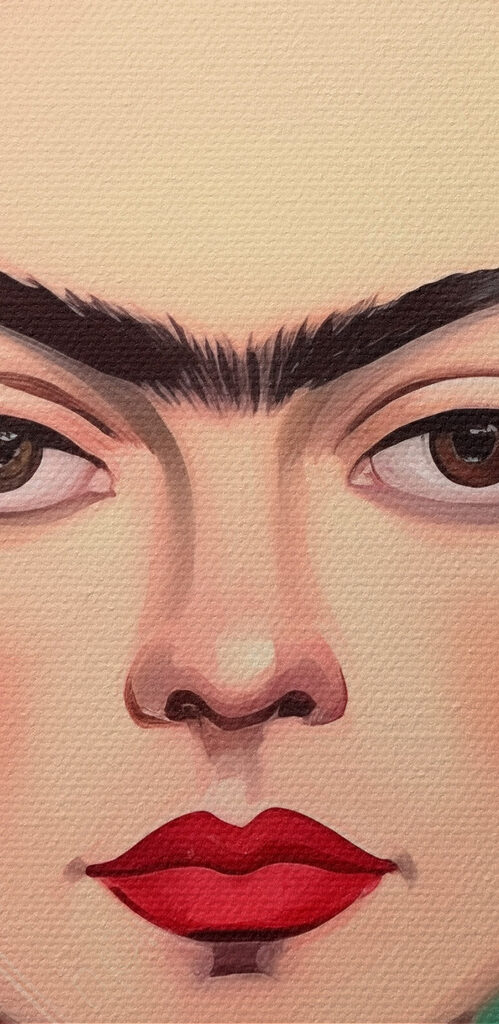 Painting of a woman with flowers in her hair