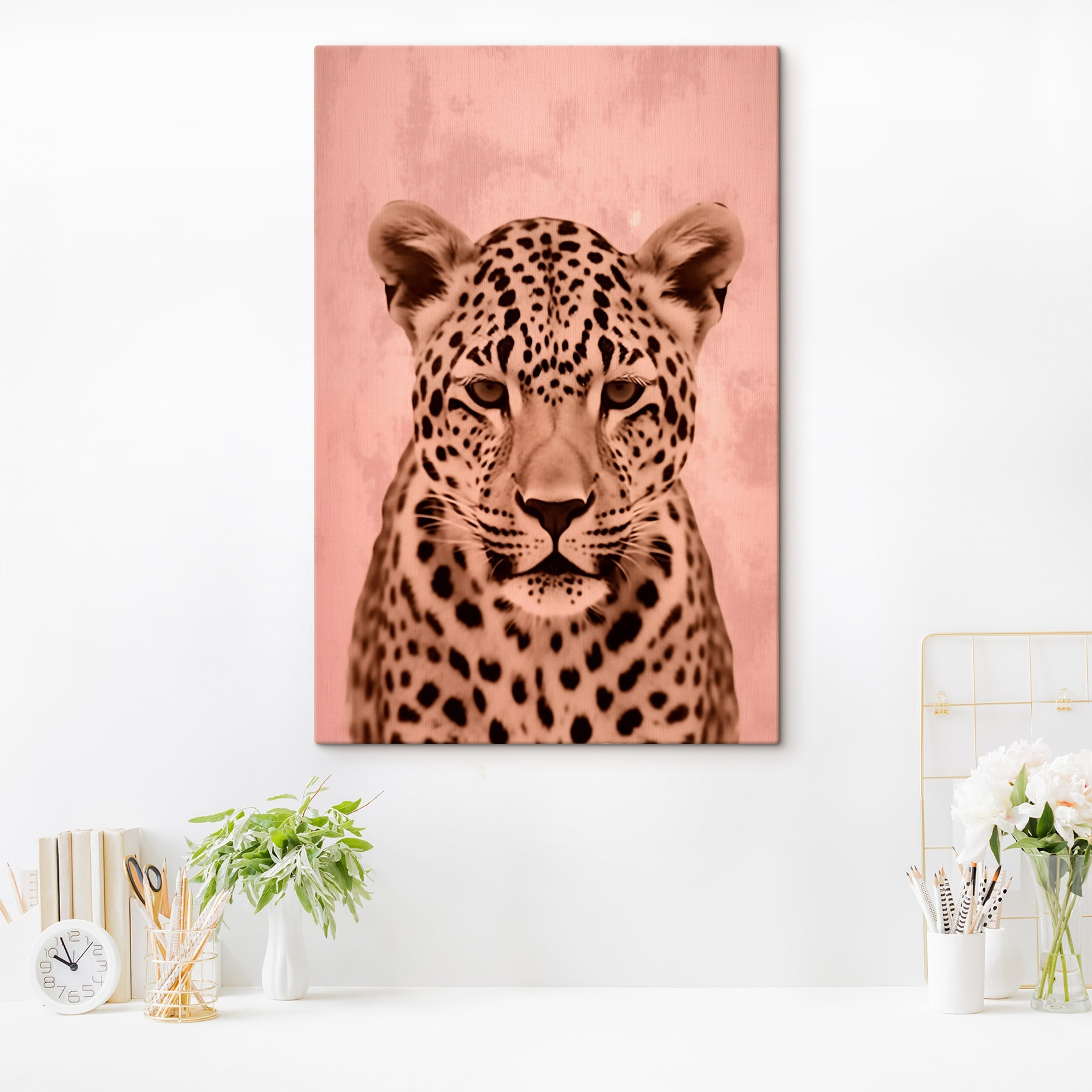Majestic leopard in soft tones